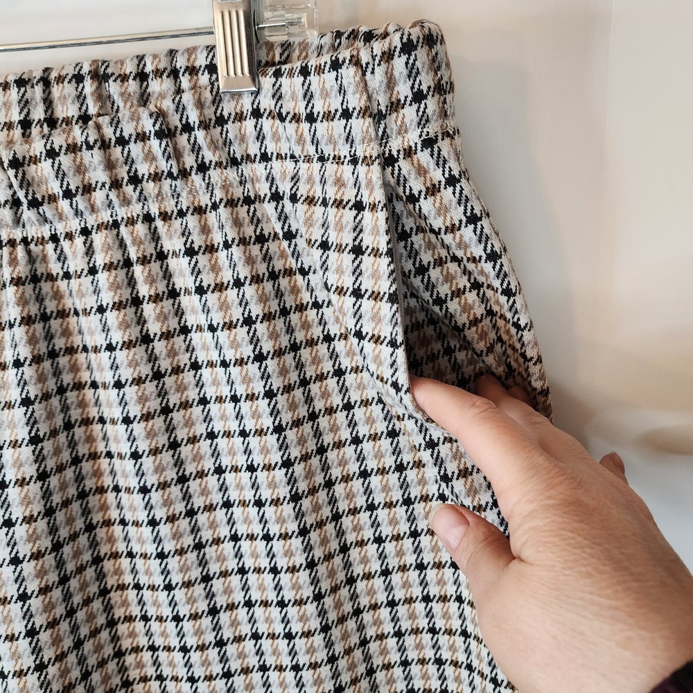 New Lands End Women Tall Houndstooth Capri Pull On Pants Size XL/T 14‎ Inseam 19 - Picture 3 of 9